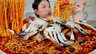 ASMR 🦀 How many blue crabs did I put in? Blue Crab Jinjjamppong MUKBANG