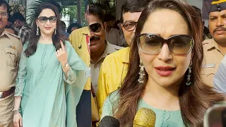 MADHURI DIXIT REACHED TO CAST HER VOTE