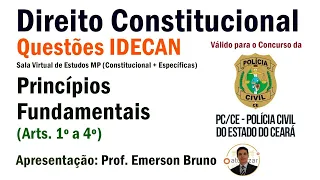 QUESTÕES IDECAN -  Princípios Fundamentais # Live 01