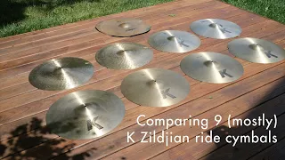 Comparing 9 (mostly) K Zildjian ride cymbals