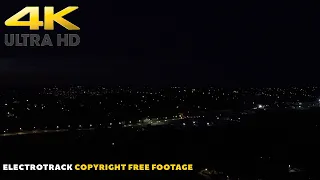 Aerial view Night City Lights Time Lapse Background video 4K | No copyright drone footage