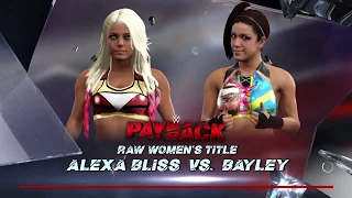 WWE 2K17 Alexa Bliss vs Bayley Raw Women's Championship PayBack