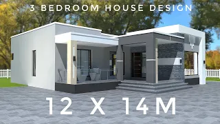 Beautifully Designed 3 Bedroom Small House Design With Floor Plan | 14x12m