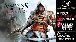 Assassin's Creed IV Black Flag PC On RTX 3060 TI | VEGA 8 | GT 710 | Intel HD Graphics 2500