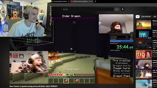 xQc reacts to how Forsen is speedrunning Minecraft