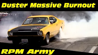 340 Plymouth Duster Roasting Tires Burnout Competition