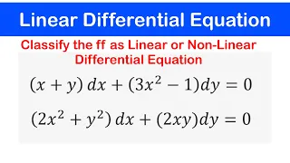 🔵03 - Linear and Non-Linear Differential Equations: Solved Examples