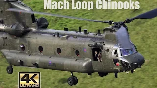 CHINOOK  LOW LEVEL CLOSE UP, MACH LOOP UK (4k)