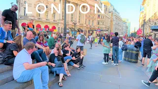 Central London Walking Tour  | Bustling London Streets | London Summer Walk  [4K HDR]