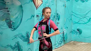 The Final Countdown - Europe street performance cover violin by Sandra Cygan