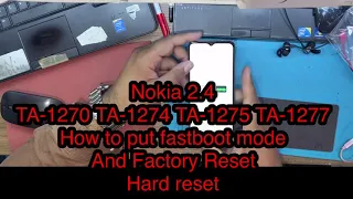 How to Hard reset Remove code Pattern Password Factory reset Nokia 2.4 TA-1277 TA-1274 TA-1275 2.3