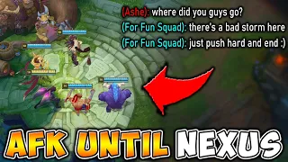 LEAGUE OF LEGENDS BUT WE AFK UNTIL THEY GET TO OUR NEXUS (CAN WE COME BACK?)