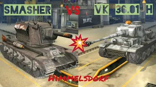 VK 36.01 H vs Smasher in Himmelsdorf (WoT blitz gameplay)