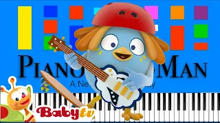 BabyTV - The Egg Band - Fruit and Vegetable Slow EASY Medium 4K Piano Tutorial
