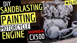 Sandblasting ★ Painting a Motorcycle Engine | Wrinkle Paint