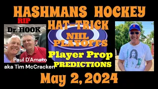 NHL Player Prop Predictions Picks & Parlay Today 5-2-24 Hashmans Hockey Hat-trick successful betting