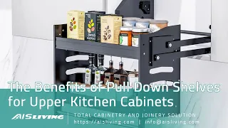 The Benefits of Pull Down Storage Shelves for Upper Kitchen Cabinets