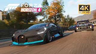 Forza Horizon 4 | Bugatti divo Goliath race gameplay | Xbox Controller PC Games 4k 60fps）
