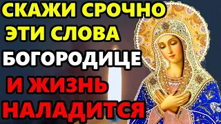 ПРЯМО СЕЙЧАС ВКЛЮЧИ И ЖИЗНЬ НАЛАДИТСЯ! Молитва Богородице о помощи! Православие