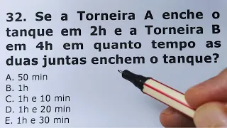 1 QUESTÃO DE TORNEIRAS DE MATEMÁTICA BÁSICA RESOLVIDA ESTILO CONCURSO - DESTRAVANDO A MENTE 25