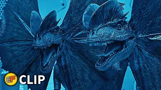 Dr. Lewis Dodgson Cornered by Dilophosaurus Trio | Jurassic World Dominion (2022) Movie Clip HD 4K