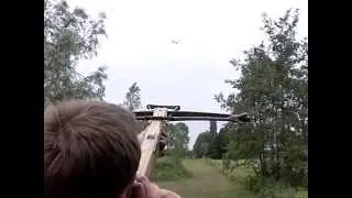 Crossbow shooting in slowmotion 300 fps