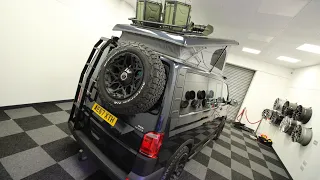 Vw T6 4 motion Swamper Off road with Knights custom conversions featuring a REIMO pop top, RIB bed