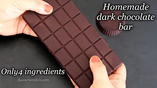 4 ingredient delicious homemade chocolate bar that you must try | Homemade dark chocolate bar recipe