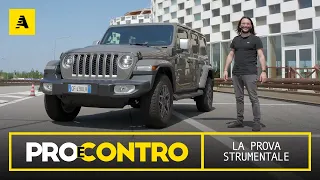 Jeep WRANGLER 4xe IBRIDA | PRO e CONTRO - PROVA STRUMENTALE