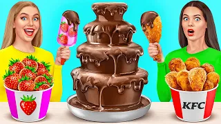 Chocolate Fountain Fondue Challenge | Funny Situations by TeenDO Challenge