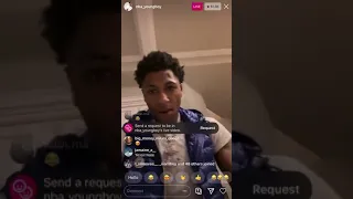 NBA YoungBoy on live talking about Kodak black for speaking on the situation with yaya mayweather