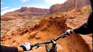 GEE ATHERTON RIDES THE INFAMOUS PORTAL TRAIL, MOAB