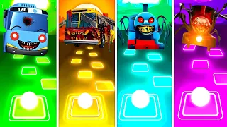 Tayo The Little Bus vs Bus Eater vs Thomas the Train EXE vs Choo Choo Charles | Tiles Hop EDM Rush