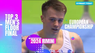 Top 3 in Men's Floor Final - 2024 Rimini European Gymnastics Championship