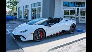 Lamborghini Huracan Performante Spyder LOUD ANGRY BEAST Delivery to Lamborghini Miami