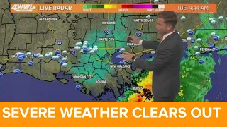 New Orleans Weather: Rain clearing, nicer weather returns Tuesday & Wednesday