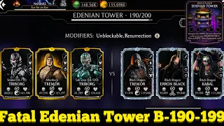 Fatal Edenian Tower Hard Battle 190-199 Fight + Rewards MK Mobile