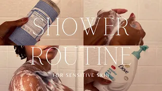 AFFORDABLE SHOWER ROUTINE| SENSITIVE SKIN+ FEMININE HYGIENE + SKINCARE