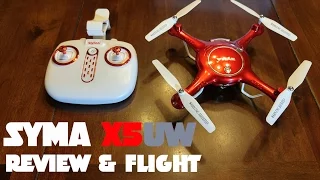 Syma's NEWEST!! X5UW FPV 720HD Altitude Hold Quadcopter Review & Flight