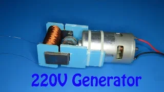 How to make 220V AC generator from 12V motor , a powerful device