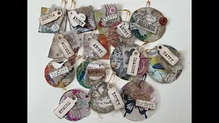 Junk Journal Word Tag Embellishments. Craft with me/ Use your stash.