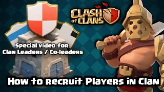 coc | How to recruit Players in Clan | find full details about players | Walker 456 | Clash of clans