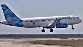 LOW GO AROUND - Cobalt Air A320 at Larnaca Airport - Close Runway View from Diamond DA40 Cockpit