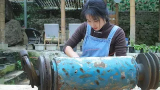 Genius Girl Modifies Antique Cutter, Upgrades 1-Phase to 3-Phase Motor!|Linguoer