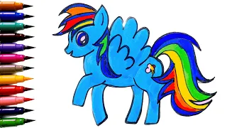 How to Draw Rainbow Dash | My Little PonyCartoon | Pinkie Pie Drawing | Equestrian Girl