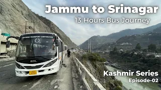 Jammu Station to Srinagar JKSTC AC Bus Journey | Pathetic Road Condition 😭 | Kashmir Series EP-2