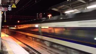 臨時夜行・急行きたぐに、湖西線大津京駅を通過.MOV