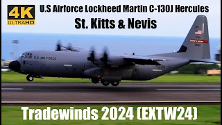 Second U.S Airforce Lockheed Martin C-130J Hercules Arrival | Departure In St. Kitts | Caribbean