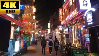 Walk on the Itaewon Street on Friday nights in Seoul Koreal 4K