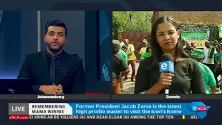 Jacob Zuma is at #WinnieMandela's home, eNCA Michelle Craig reports